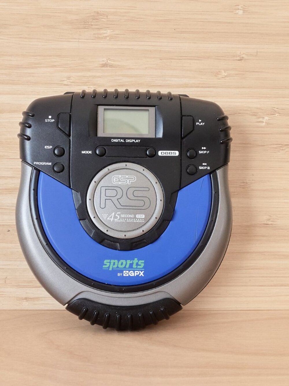 Vintage GPX Sports C3980RS Portable CD Player Tested Working Blue Black